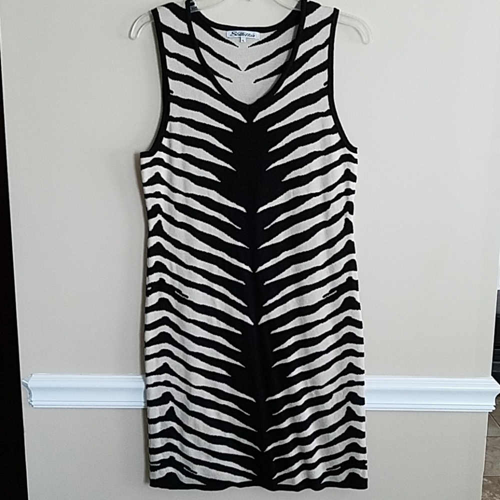 Animal print sweater dress